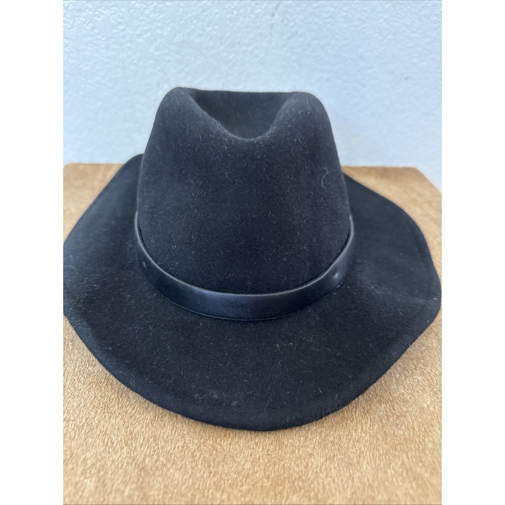 Brixton Black Felt Fedora Hat Size Small 56cm Classic Wide Brim Clean